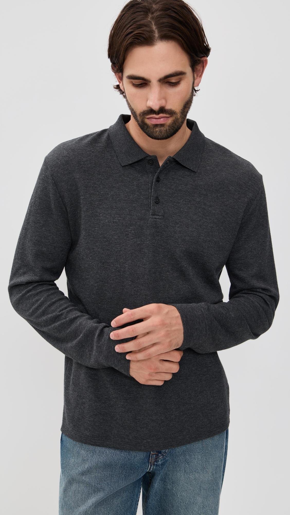Heathered Double Face Polo by VINCE