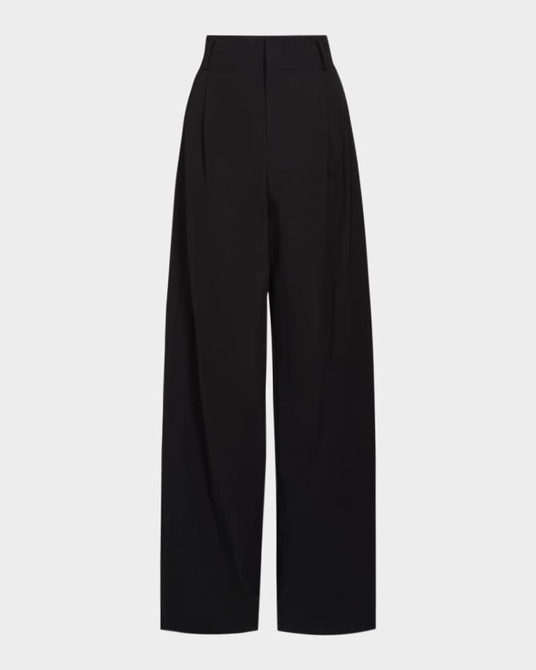 High-Rise Pleated Trousers by VINCE
