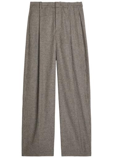 Houndstooth straight-leg woven trousers by VINCE Houndstooth straight-leg woven trousers by VINCE