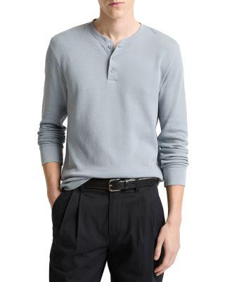 Jacquard Rib Long Sleeve Henley by VINCE