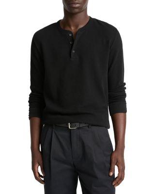 Jacquard Rib Long Sleeve Henley by VINCE