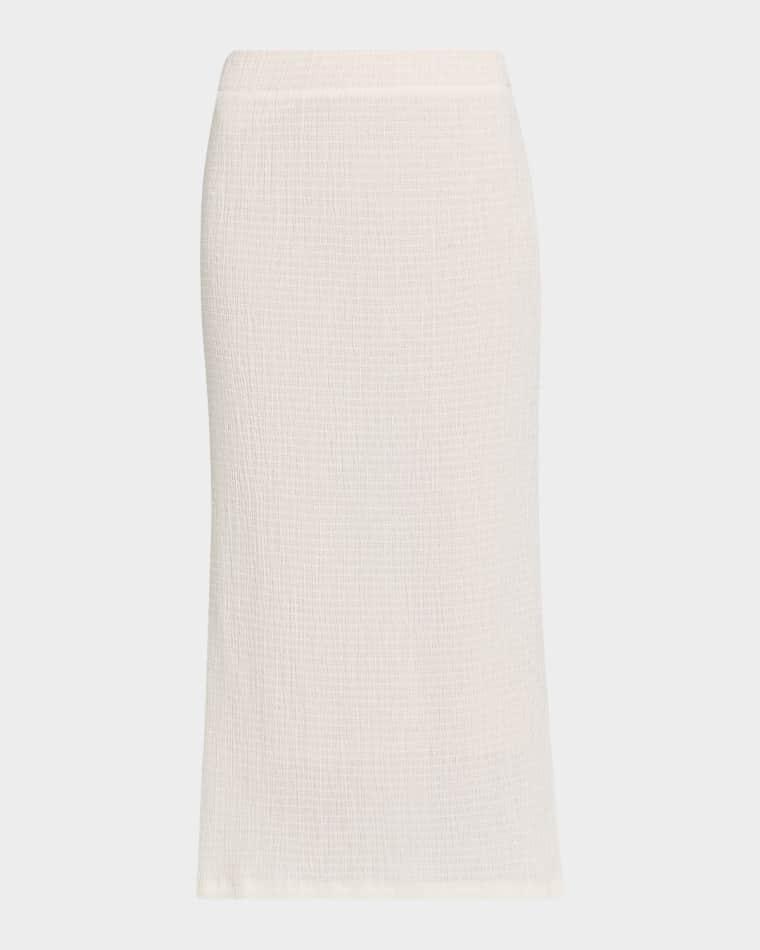 Knit Shadow Grid Midi Skirt by VINCE