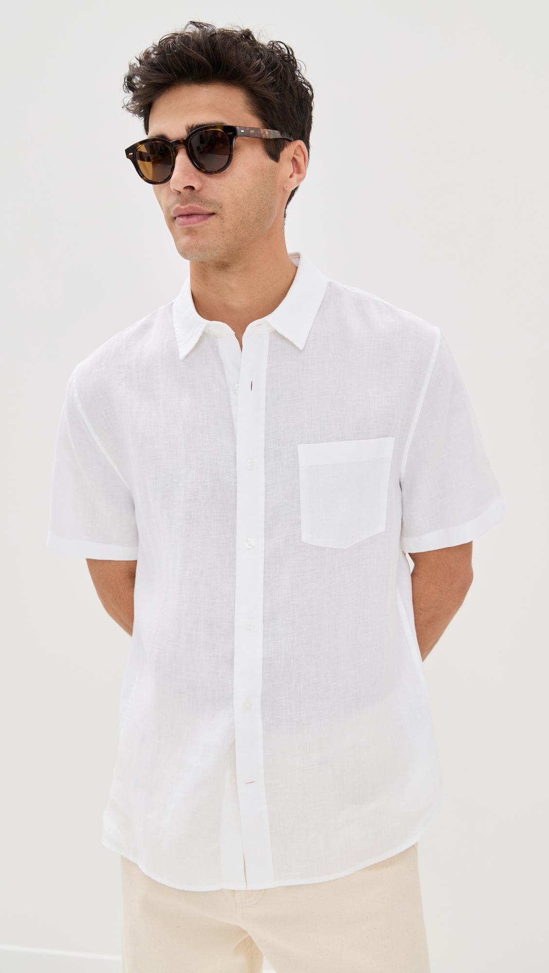 Linen Short Sleeve Shirt by VINCE