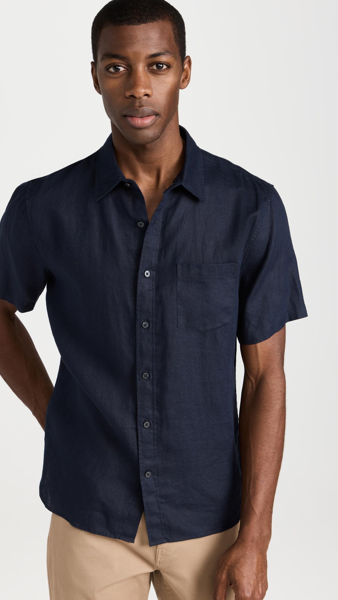 Linen Short Sleeve Shirt by VINCE