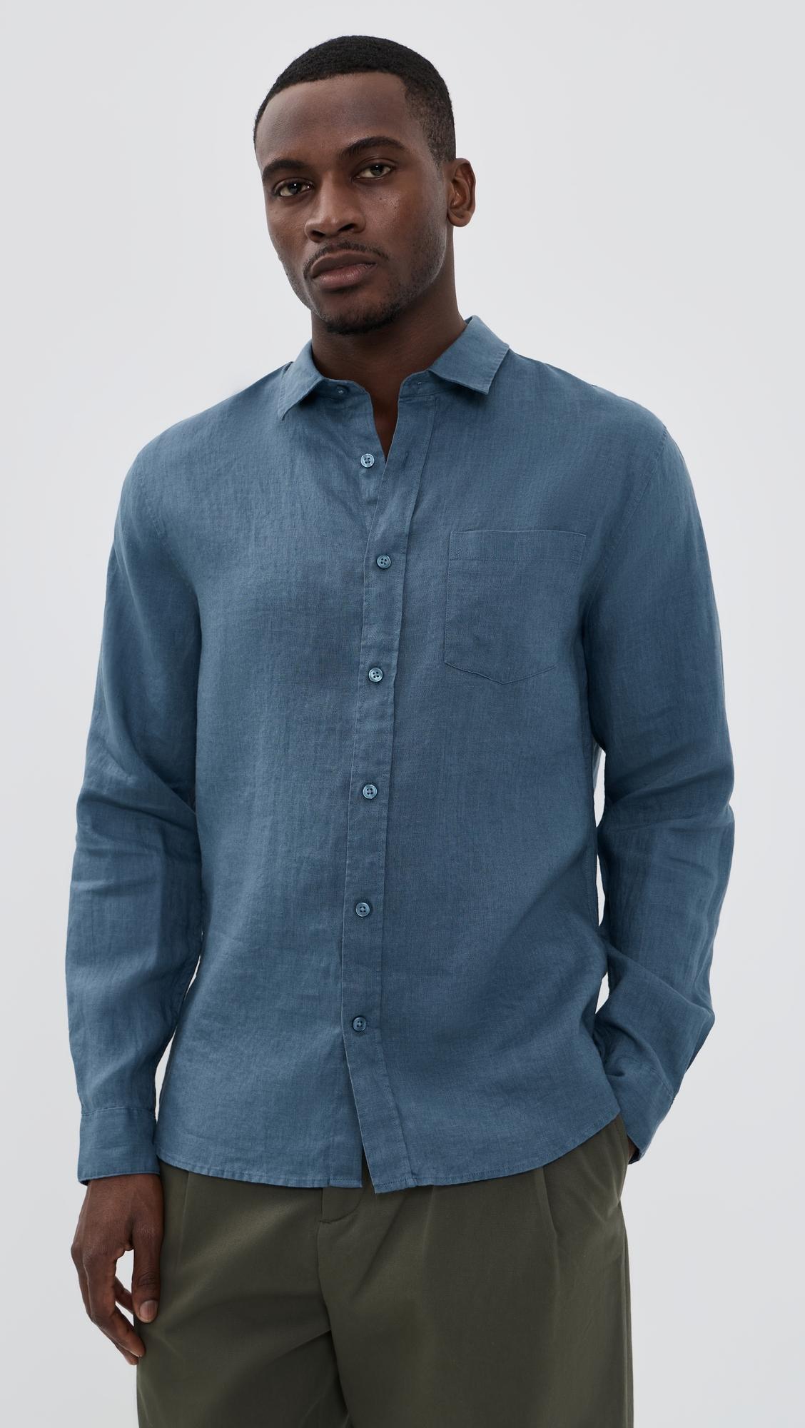 Long Sleeve Linen Shirt by VINCE