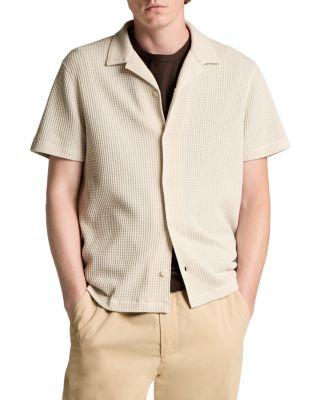 Macro Waffle Short Sleeve Button Down Shirt by VINCE