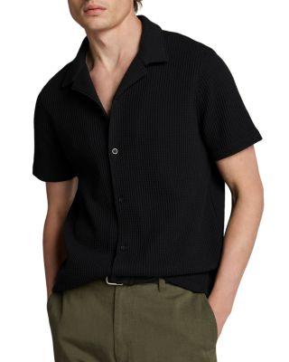 Macro Waffle Short Sleeve Button Down Shirt by VINCE