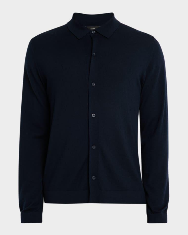 Men's Cashmere Knit Ribbed-Trim Cardigan by VINCE