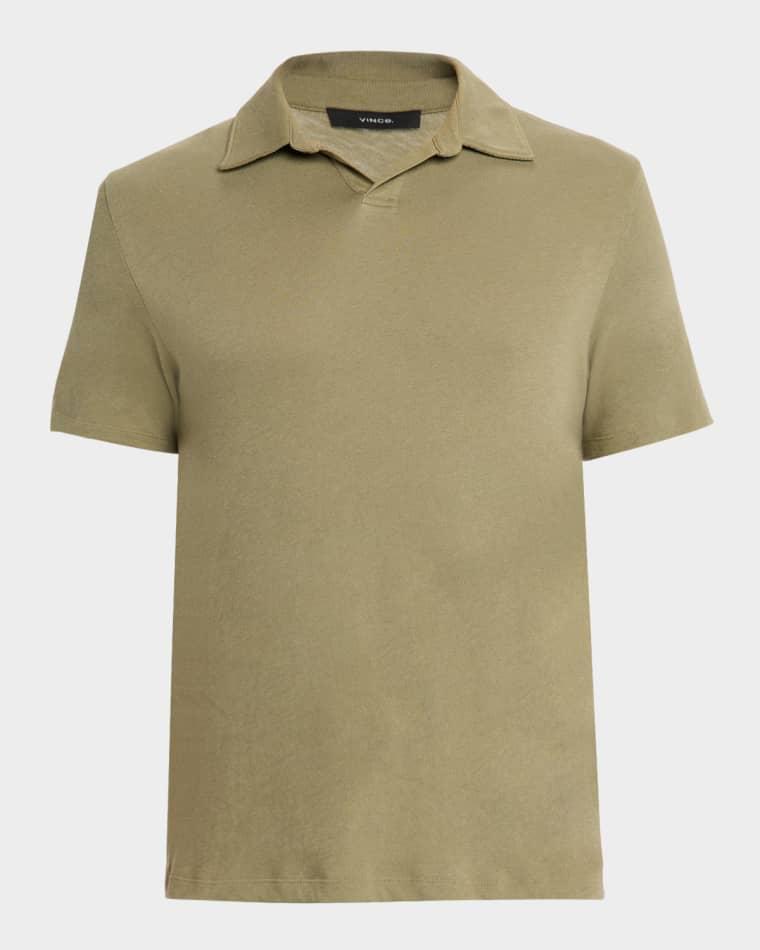 Men's Cotton Knit Johnny Collar Polo Shirt by VINCE