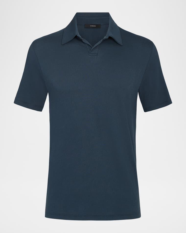 Men's Cotton Knit Johnny Collar Polo Shirt by VINCE