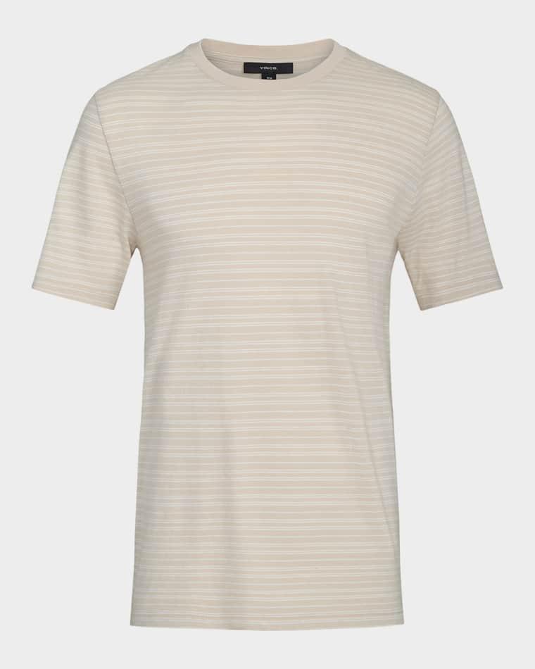 Men's Cotton Thin Stripe Crewneck T-Shirt by VINCE