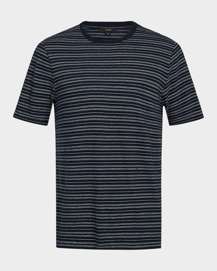 Men's Cotton Thin Stripe Crewneck T-Shirt by VINCE