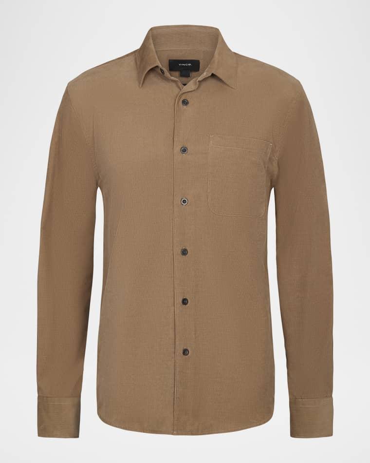 Men's Italian Cotton Corduroy Button-Down Shirt by VINCE