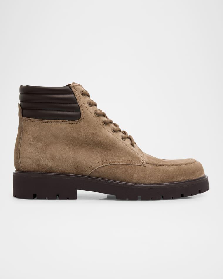 Men's Leonard Suede & Leather Lug-Sole Ankle Boots by VINCE