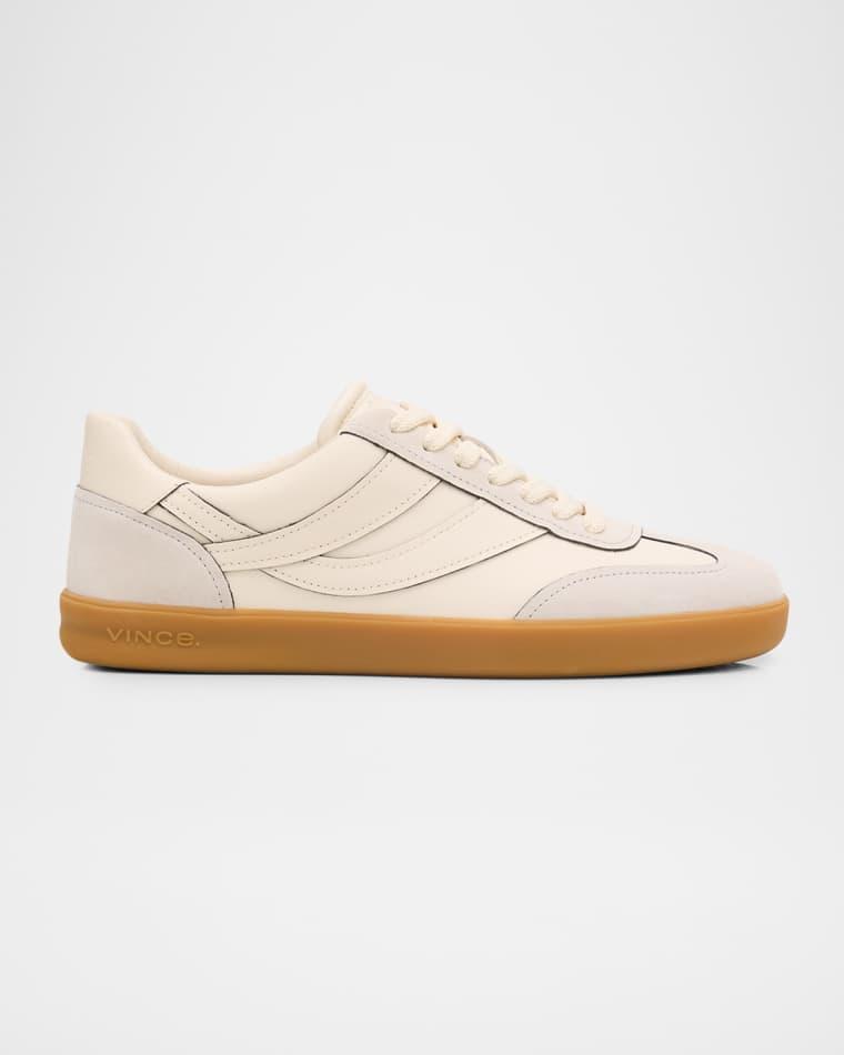 Men's Oasis Contrast-Edge Leather & Suede Low-Top Sneakers by VINCE