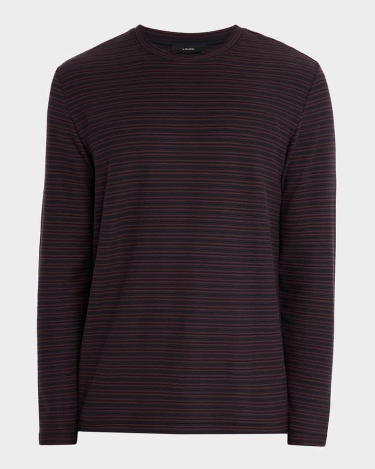 Men's Stripe Pima Long-Sleeve Tee by VINCE