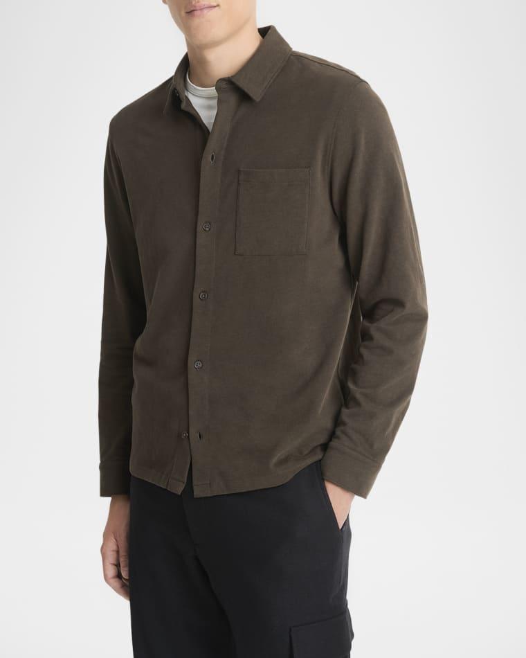 Men's Sueded Jersey Casual Button-Down Shirt by VINCE