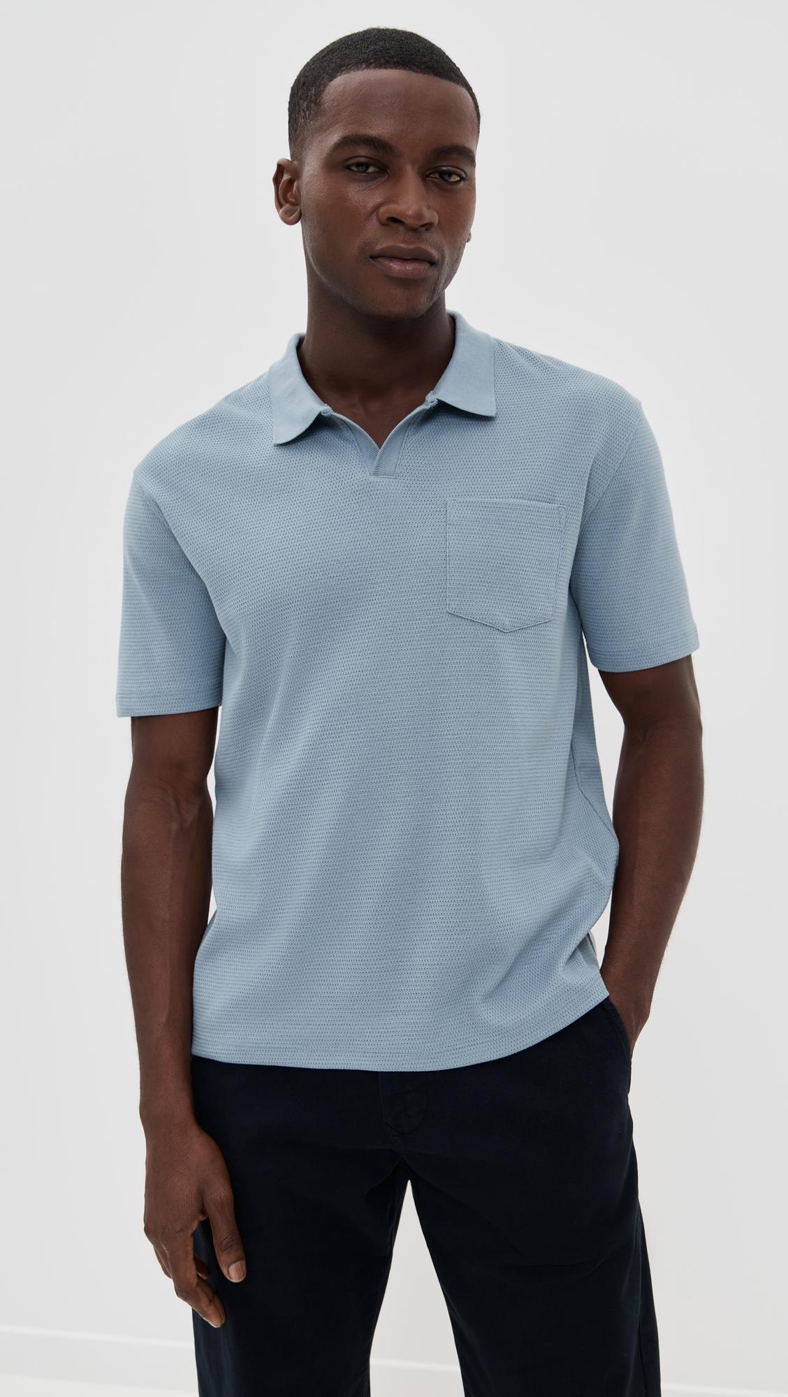 Mesh Knit Johnny Polo by VINCE