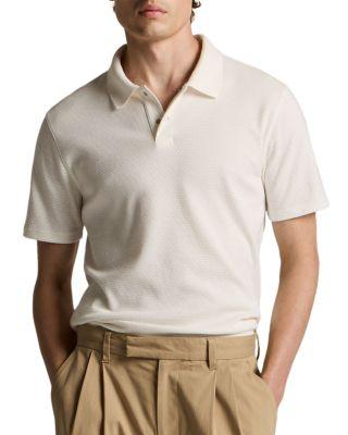 Mesh Knit Snap Short Sleeve Polo by VINCE