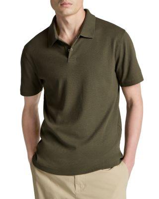 Mesh Knit Snap Short Sleeve Polo by VINCE