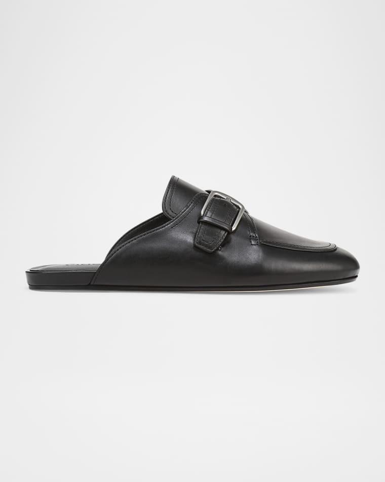 Minetta Leather Buckle Mules by VINCE