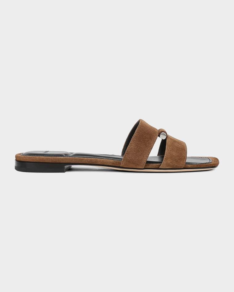 Piper Suede Flat Slide Sandals by VINCE