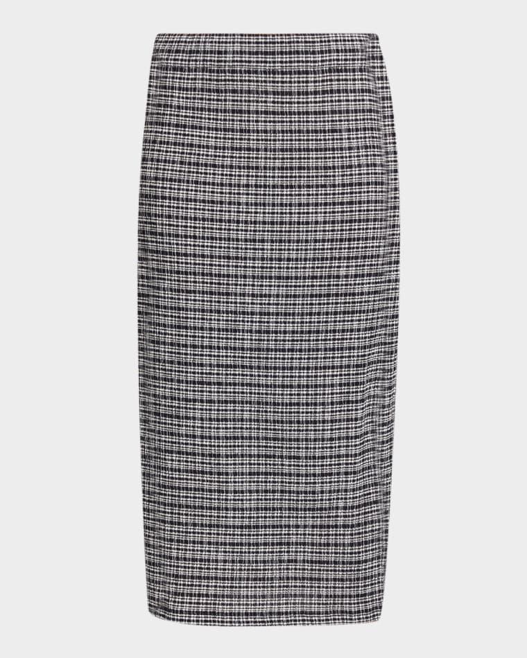 Plaid Knit Midi Skirt by VINCE