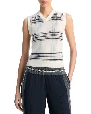 Plaid V Neck Vest by VINCE