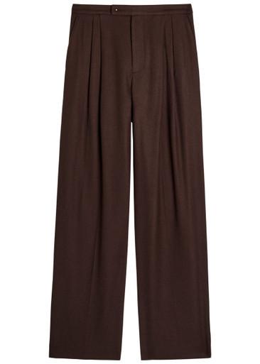 Pleated wide-leg woven trousers by VINCE