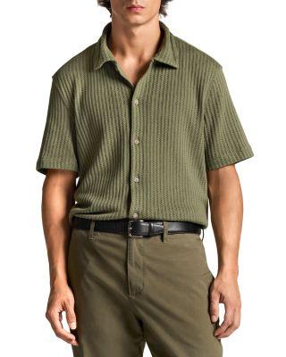 Pointelle Short Sleeve Button Down Shirt by VINCE