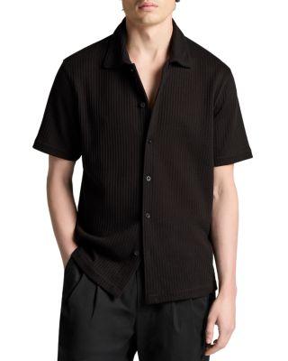 Pointelle Short Sleeve Button Down Shirt by VINCE