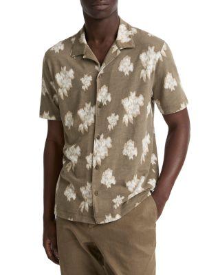 Printed Slub Camp Shirt by VINCE