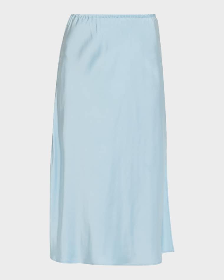 Pull-On Satin Slip Skirt by VINCE