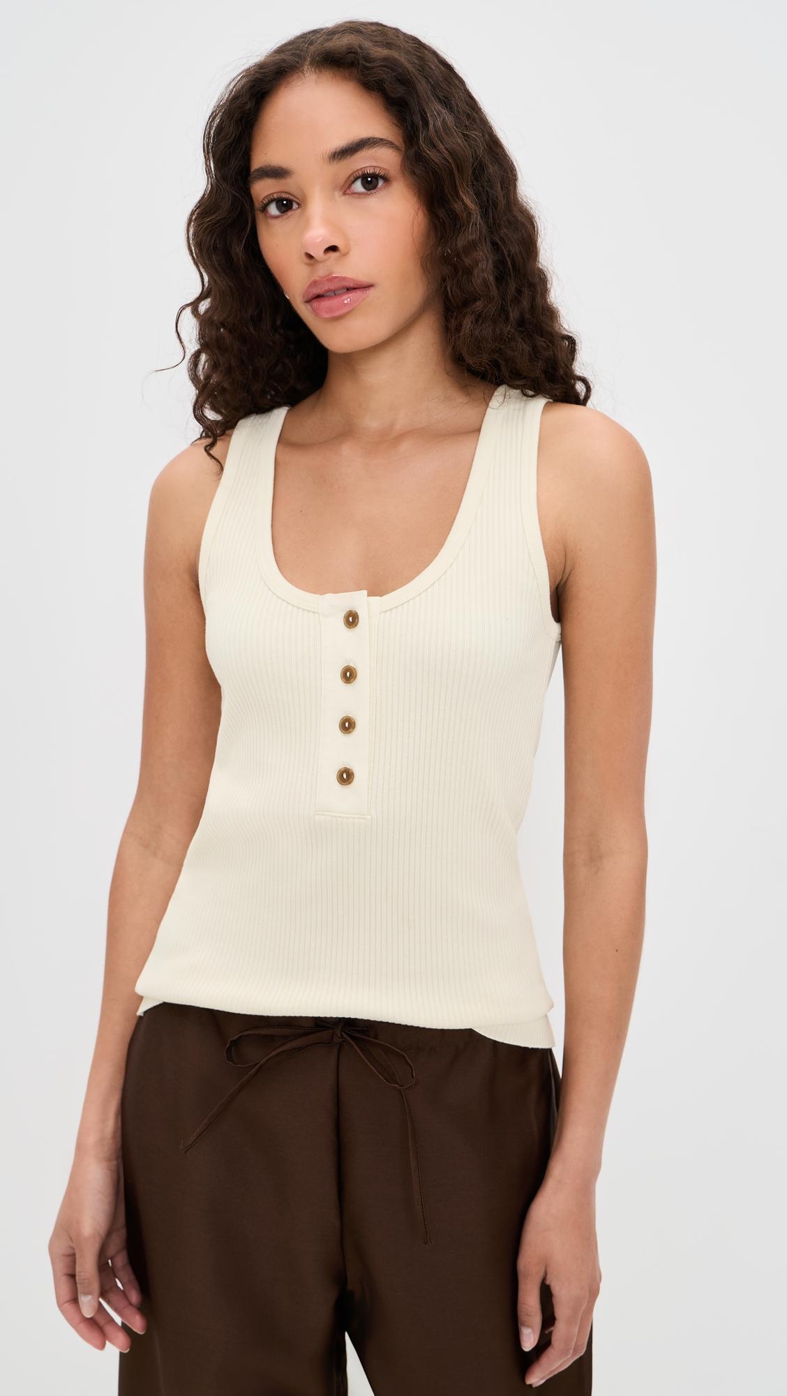Rib Henley Tank by VINCE