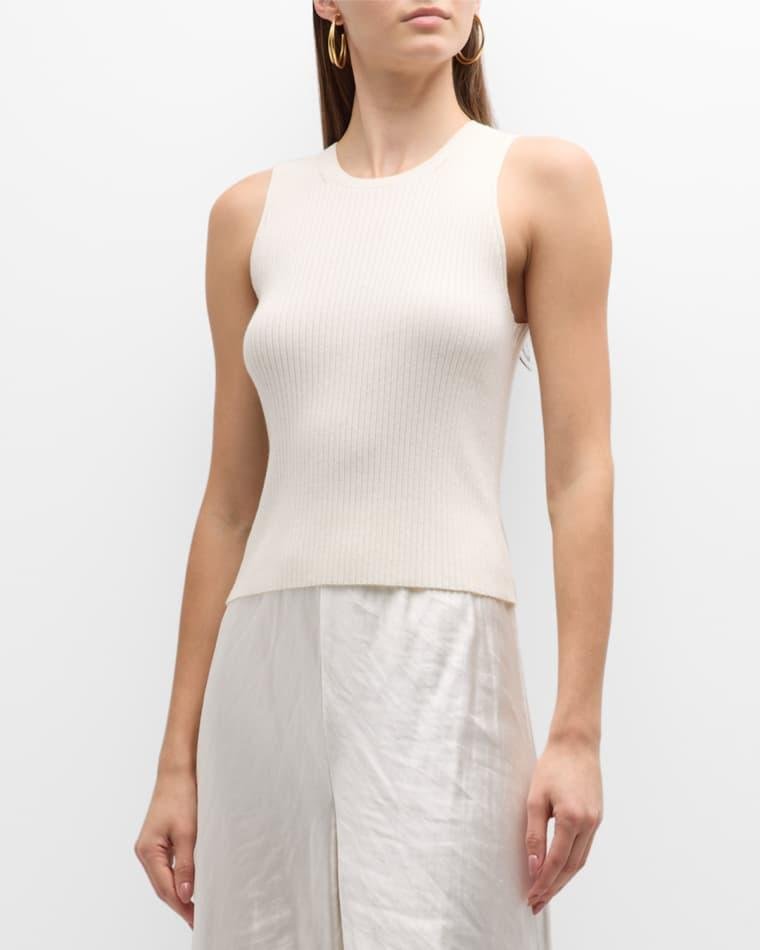 Ribbed High-Neck Tank Top by VINCE