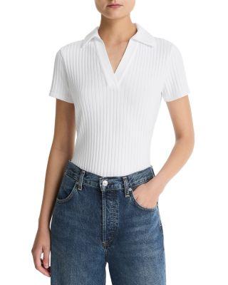 Ribbed Knit Polo by VINCE