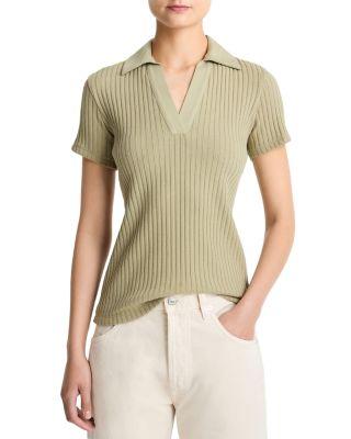 Ribbed Knit Polo by VINCE