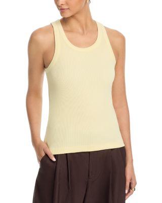 Ribbed Scoop Neck Tank by VINCE