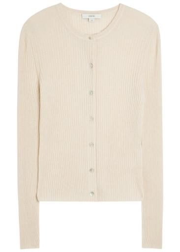 Ribbed cashmere and silk-blend cardigan by VINCE