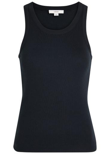 Ribbed stretch-jersey tank by VINCE