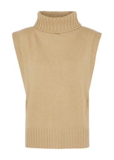 Roll-neck wool-blend poncho by VINCE
