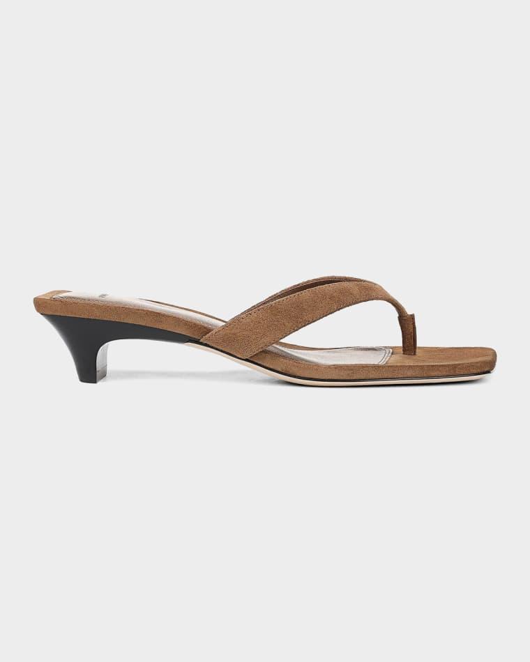 San Juan Suede Heeled Thong Sandals by VINCE