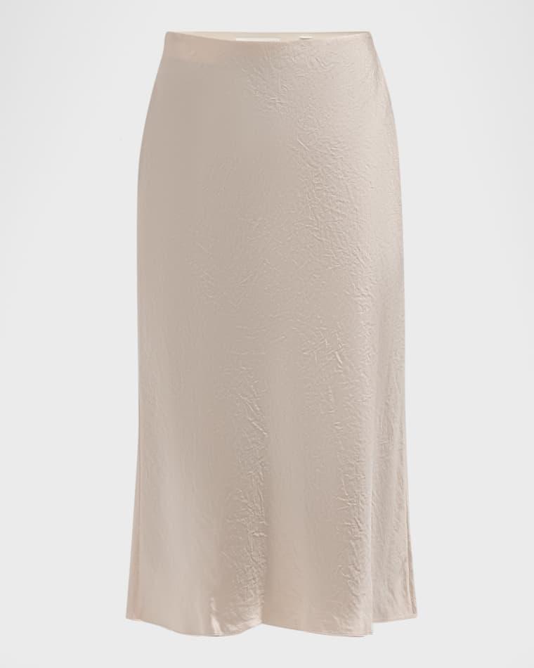 Satin Slip Midi Skirt by VINCE
