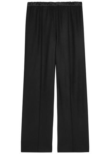 Satin-trim straight-leg trousers by VINCE