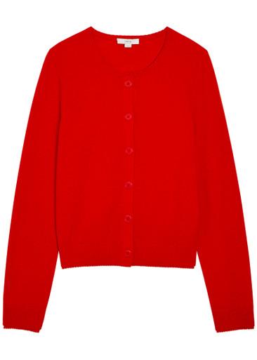 Scalloped trims wool and cashmere-blend cardigan by VINCE