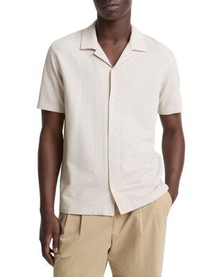 Seersucker Stripe Short Sleeve Cabana Shirt by VINCE