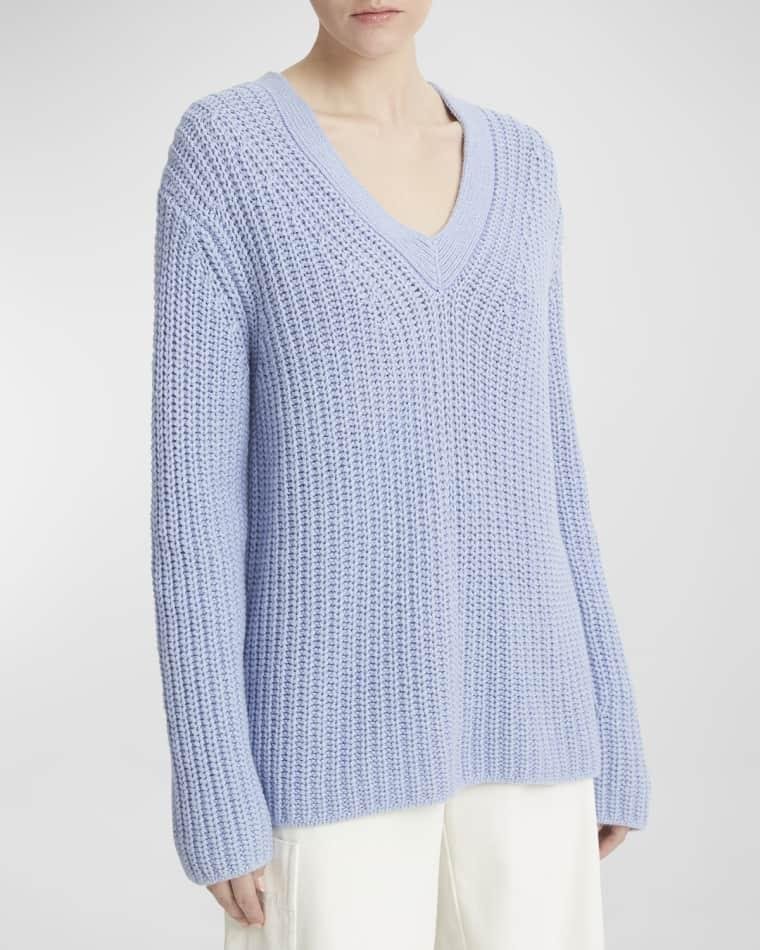 Shaker Stitch V-Neck Sweater by VINCE