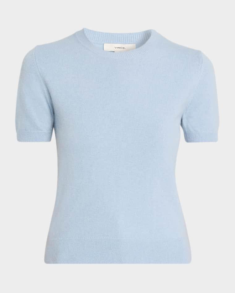 Short-Sleeve Cashmere-Blend Tee by VINCE