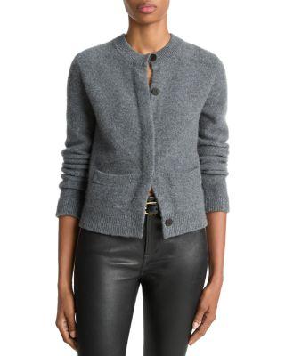 Shrunken Boiled Cashmere Crewneck Cardigan by VINCE