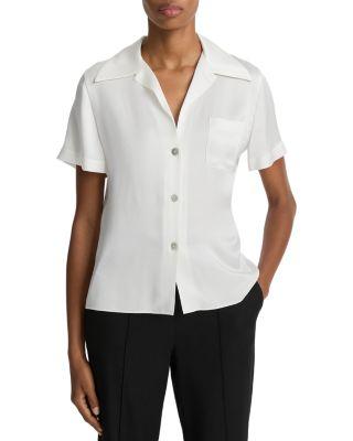 Silk Short Sleeve Blouse by VINCE